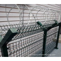 welded wire airport fence with barbed razor wire